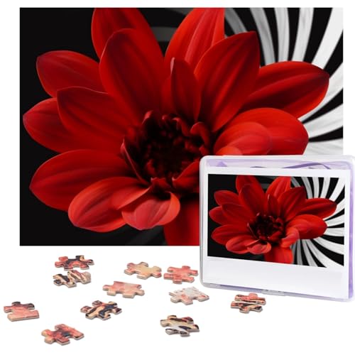 Puzzles 500 Teile Rote Blume Puzzle Holz Fotopuzzle für Erwachsene Personalisiertes Bilderpuzzle Klassisches Puzzle für Familie Hochzeit Geburtstag Valentinstag Geschenke 51,8 x 38,1 cm von RLDOBOFE