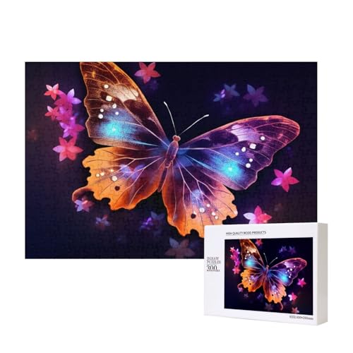 Puzzles 500 Teile Schmetterlinge Puzzle Holz Fotopuzzle für Erwachsene Personalisiertes Bilderpuzzle Klassisches Puzzle für Familie Hochzeit Geburtstag Valentinstag Geschenke 15,7 x 11 Zoll von RLDOBOFE