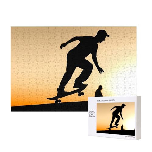 Puzzles 500 Teile Skateboard Puzzles Holz Fotopuzzle für Erwachsene Personalisiertes Bilderpuzzle Klassisches Puzzle für Familie Hochzeit Geburtstag Valentinstag Geschenke 15,7 x 11 Zoll von RLDOBOFE