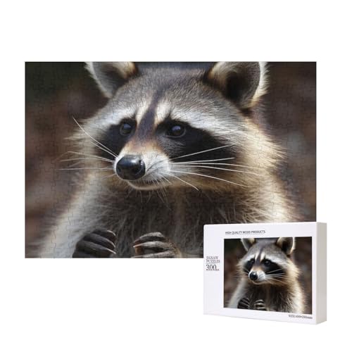 Puzzles 500 Teile Waschbär Puzzle Holz Fotopuzzle für Erwachsene Personalisiertes Bilderpuzzle Klassisches Puzzle für Familie Hochzeit Geburtstag Valentinstag Geschenke 15,7 x 11 Zoll von RLDOBOFE