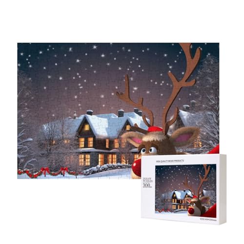 Puzzles 500 Teile Weihnachten Puzzle Holz Fotopuzzle für Erwachsene Personalisiertes Bilderpuzzle Klassisches Puzzle für Familie Hochzeit Geburtstag Valentinstag Geschenke 15,7 x 11 Zoll von RLDOBOFE