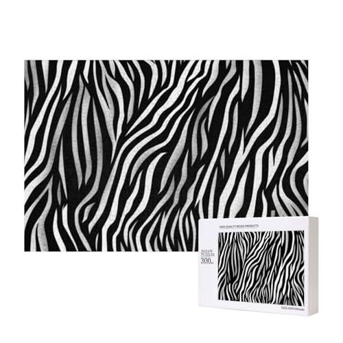 Puzzles 500 Teile Zebradruck Puzzle Holz Fotopuzzle für Erwachsene Personalisiertes Bilderpuzzle Klassisches Puzzle für Familie Hochzeit Geburtstag Valentinstag Geschenke 15,7 x 11 Zoll von RLDOBOFE