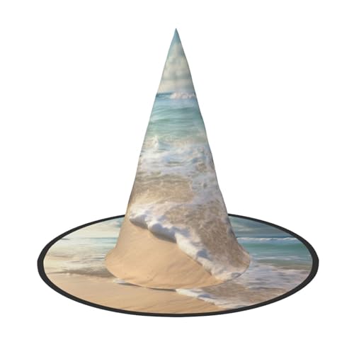 RLDOBOFE Hexenhut Serene Coastal Printed Wizard Hat Unisex Halloween Hut für Cosplay Party Dekorationen von RLDOBOFE