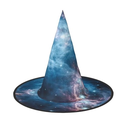 RLDOBOFE Hexenhut Universum Galaxie Weltraum gedruckt Zauberer Hut Unisex Halloween Hut für Cosplay Party Dekorationen von RLDOBOFE