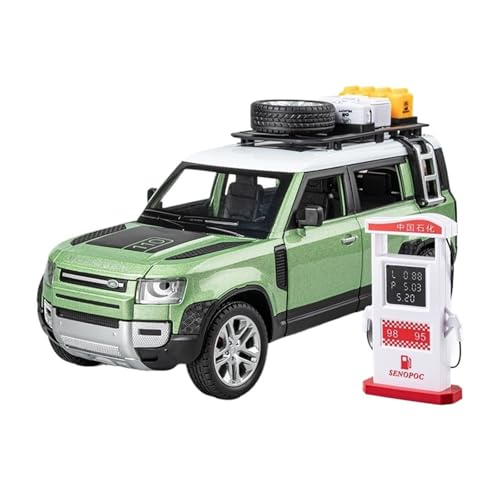 RLIUFEI 1:24 Gilt für Land Rover Defender Outdoor Edition Simulation Automodell Multifunktions-Interaktiv(Green) von RLIUFEI