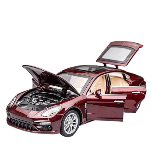 RLIUFEI Das 1:24 Simulationsautomodell des Panamera Aus Aluminium Kann Als Dekoration Oder Für Sammeln Verwendet Werden. Das Fahrzeug Verfügt Über Eine Rückprallfunktion Mit Ton Und Licht.(Red) von RLIUFEI