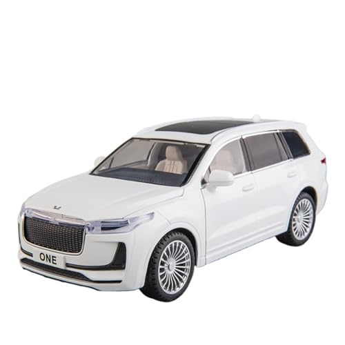 RLIUFEI Das Leichtmetall-SUV Von Lixiang ONE Im Maßstab 1:24 Verfügt Über Vier Räder, Eine Stoßdämpfende Karosserie, Lichter Und Zu Öffnende Türen(White) von RLIUFEI