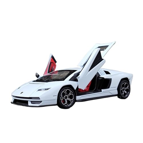 RLIUFEI FÜR 1:24 Sound Und Licht Pull Zurück Simulation Legierung Auto Modell Ornamente Junge Metall Spielzeug Auto(White) von RLIUFEI