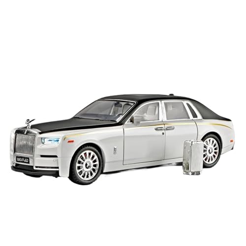 RLIUFEI FÜR 1:24 Übergroßes Rolls-Royce Phantom Legierungsauto Simulation Echtes Automodell Pull Back Sound Und Licht Sammlung Ornamente(White) von RLIUFEI