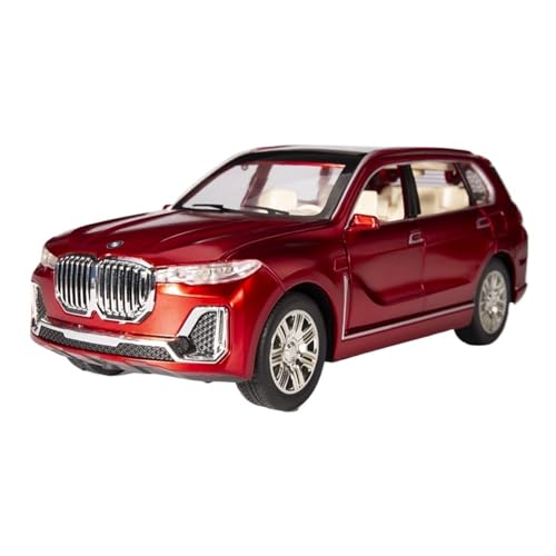 RLIUFEI FÜR BMW X7 1:24 Pull Back Sound Und Licht Geschenk Ornament(Red) von RLIUFEI