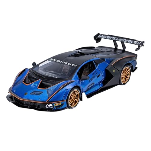 RLIUFEI FÜR Lamborghini SCV12 Legierung Modell 1:24 Pull Back Sound Und Licht Supercar Trendy Spielen Ornamente Sammlung(Blue) von RLIUFEI