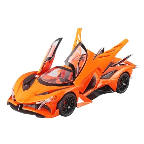 RLIUFEI FÜR Legierung 1:24 Apollo Legierung Modell Zurück Sound Und Licht Simulation Sport Auto Modell Ornamente Auto(Orange) von RLIUFEI