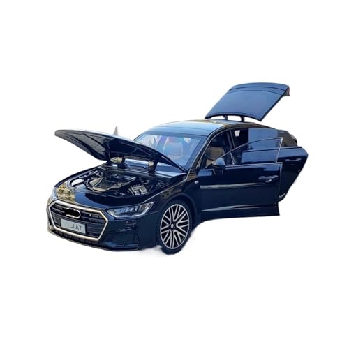 RLIUFEI Für 1/24 A7 Coupe Legierung Auto Modell Multifunktionale Sound Und Licht Return Force Simulation Anhänger Auto(Black) von RLIUFEI