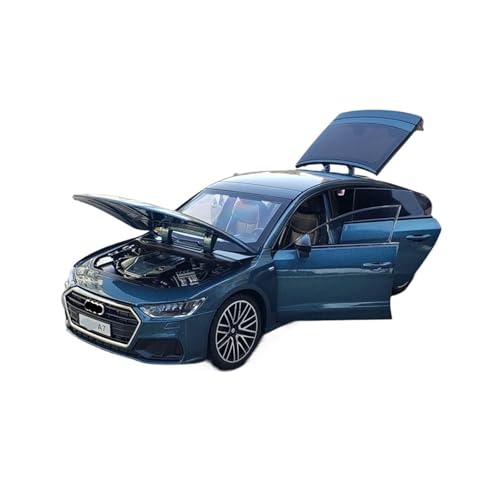 RLIUFEI Für 1/24 A7 Coupe Legierung Auto Modell Multifunktionale Sound Und Licht Return Force Simulation Anhänger Auto(Blue) von RLIUFEI