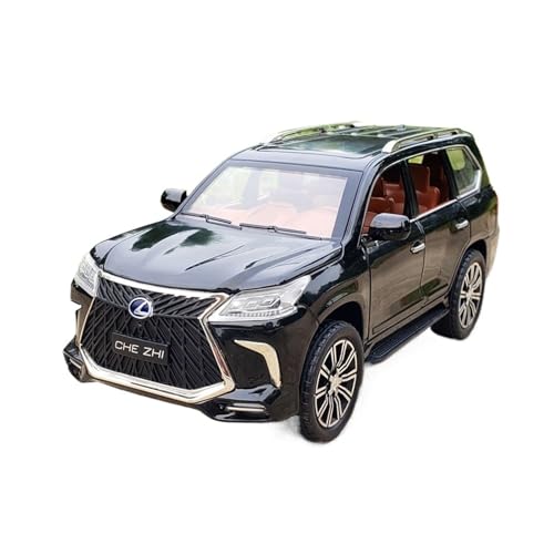 RLIUFEI Für 1/24 LX570 Geländewagen-Legierungsautomodell Multifunktionales Audiovisuelles Rückstellkraftsimulations-Ornamentauto(Black) von RLIUFEI