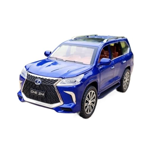 RLIUFEI Für 1/24 LX570 Geländewagen-Legierungsautomodell Multifunktionales Audiovisuelles Rückstellkraftsimulations-Ornamentauto(Blue) von RLIUFEI