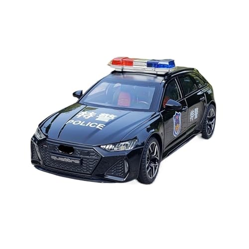 RLIUFEI Für 1/24 RS6 Supercar-Legierungsautomodell Multifunktionale Sound- Und Licht-Feedback-Simulation, Ornament-Auto(Black) von RLIUFEI