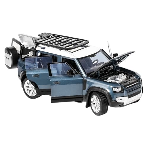 RLIUFEI Für 1:18 Defender 110 Legierungsmodell Druckguss-Fahrzeugsimulation Offroad-Multifunktionsfahrzeug Mit Sound Und Licht(Blue) von RLIUFEI