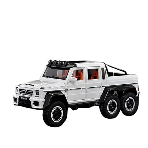 RLIUFEI Für 1:20 Benchi G63 6X6 Legierungs-Geländewagen Multifunktionaler Rebound-Sound Und Leichtmetall-Sammlungsornament(White) von RLIUFEI