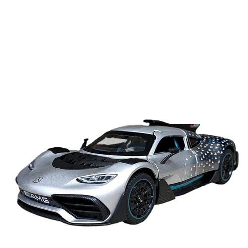 RLIUFEI Für 1:24 AMG ONE Simulationslegierungs-Supersportwagen-Automodell Legierungs-Druckguss-Sportwagen Mit Regenerativem Sound Und Licht(Silver) von RLIUFEI