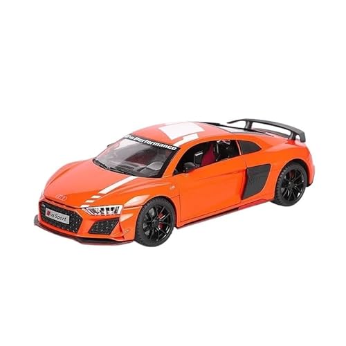 RLIUFEI Für 1:24 Aodi R8V10 Auto Modell Spielzeug Mischreihe Sound Und Licht Ziehen Auto Ornamente Simulation Legierung Auto Modell(Orange) von RLIUFEI