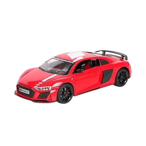 RLIUFEI Für 1:24 Aodi R8V10 Auto Modell Spielzeug Mischreihe Sound Und Licht Ziehen Auto Ornamente Simulation Legierung Auto Modell(Red) von RLIUFEI