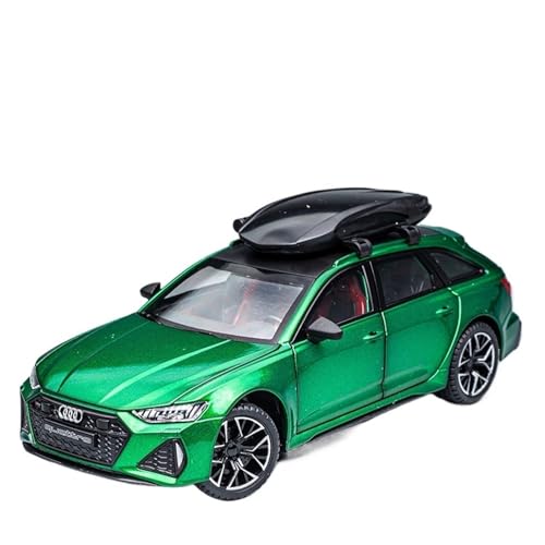 RLIUFEI Für 1:24 Aodi SR6 Modellsimulation von Autoornamenten aus Legierungsdruckguss Sound- und Licht-Feedback-Auto(Green) von RLIUFEI