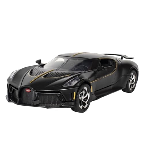 RLIUFEI Für 1:24 Bujiadi Night Sound Model Simulation Alloy Supercar Multifunktionales Return Force Sound Und Light Car(Black) von RLIUFEI