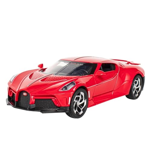 RLIUFEI Für 1:24 Bujiadi Night Sound Model Simulation Alloy Supercar Multifunktionales Return Force Sound Und Light Car(Red) von RLIUFEI