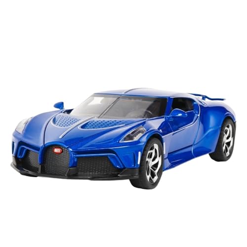 RLIUFEI Für 1:24 Bujiadi Weilong Legierung Automodell Sportwagenmodell Simulation Feedback Sound Und Licht Ornament Auto(Blue) von RLIUFEI