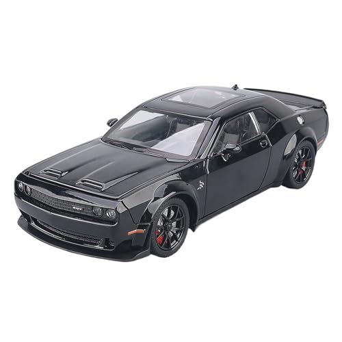 RLIUFEI Für 1:24 Challenger Hellcat Sportwagenmodell Simulation Alloy Pull Back Sound Und Licht Auto(Black) von RLIUFEI