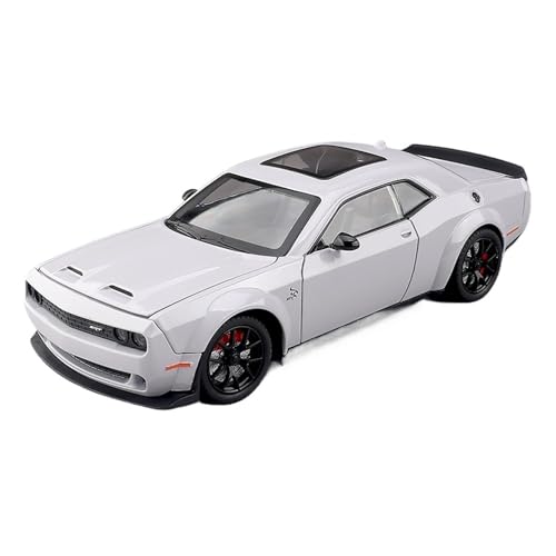 RLIUFEI Für 1:24 Challenger Hellcat Sportwagenmodell Simulation Alloy Pull Back Sound Und Licht Auto(Chrome) von RLIUFEI