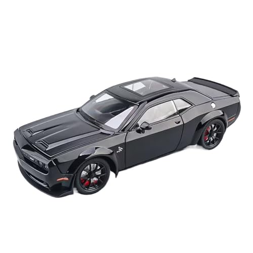 RLIUFEI Für 1:24 Challenger Modell Simulation Legierung Auto Ornamente Ziehen Sound Und Licht Auto(Black) von RLIUFEI