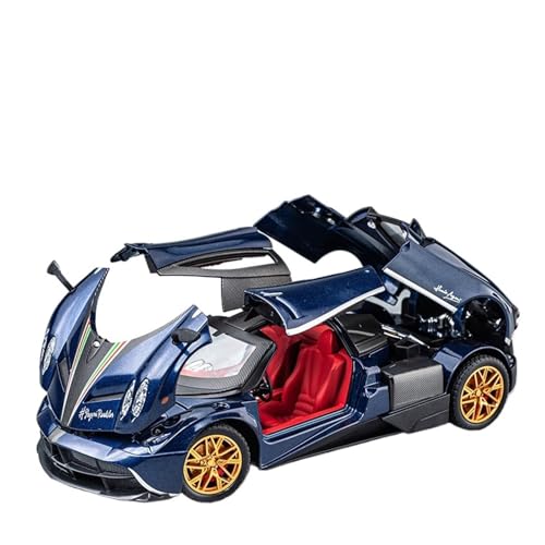 RLIUFEI Für 1:24 Chinesischen Drachen Legierung Auto Modell Gull-Wing Tür Auto Ornamente Sport Auto Modell Pull Back(Blue) von RLIUFEI