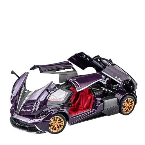 RLIUFEI Für 1:24 Chinesischen Drachen Legierung Auto Modell Gull-Wing Tür Auto Ornamente Sport Auto Modell Pull Back(Purple) von RLIUFEI