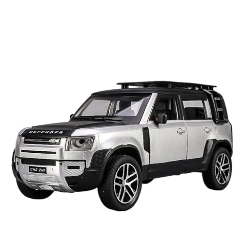 RLIUFEI Für 1:24 Defender Geländewagenmodell, Simulationslegierung, Druckguss, Multifunktionales Geländefahrzeug Mit Sound Und Licht(Silver) von RLIUFEI