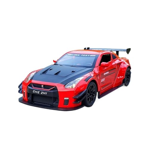 RLIUFEI Für 1:24 GTR Supercar-Automodell Viertüriges Sound- Und Lichtsimulations-Metall-Rückgabeauto(Red) von RLIUFEI