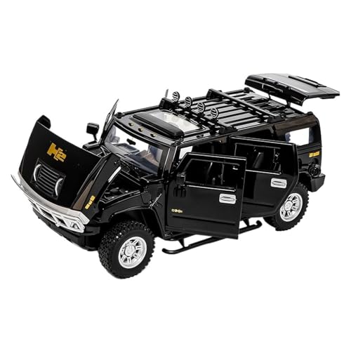 RLIUFEI Für 1:24 Hanma H2 Legierungs-Geländewagen Mit Vier Türen, Sound- Und Licht-Feedback-System(Black) von RLIUFEI