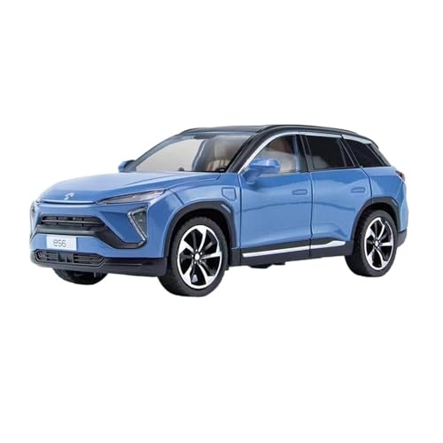 RLIUFEI Für 1:24 Intelligente Stimme NIO ES6 Neue Energie Fahrzeug Modell Simulation Legierung Druckguss Luxus SUV Ornament Voice Control Auto(Blue) von RLIUFEI