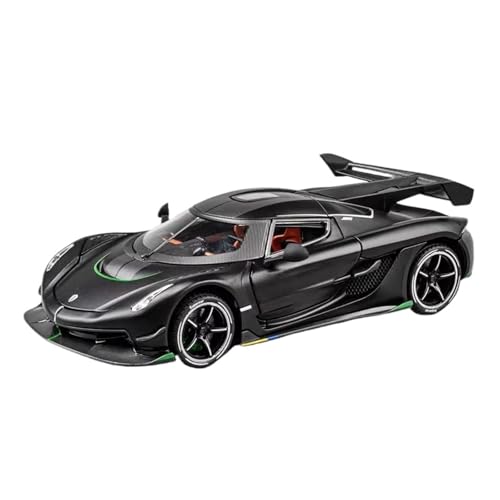 RLIUFEI Für 1:24 Kenisaikejesko Car Imitation Real Sports Car Ornaments Collection Back Sound and Light(Black) von RLIUFEI