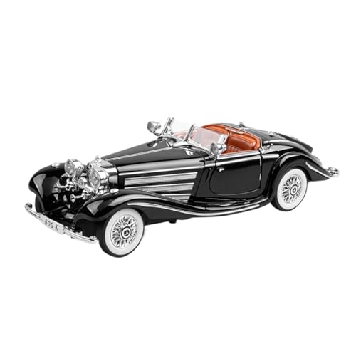 RLIUFEI Für 1:24 Klassische Auto Retro Auto Modell Sound Und Licht Ornamente(Black) von RLIUFEI