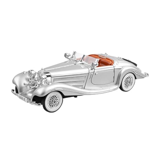 RLIUFEI Für 1:24 Klassische Auto Retro Auto Modell Sound Und Licht Ornamente(Silver) von RLIUFEI