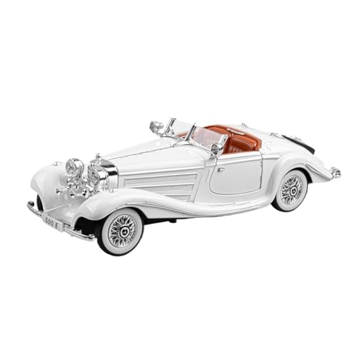 RLIUFEI Für 1:24 Klassische Auto Retro Auto Modell Sound Und Licht Ornamente(White) von RLIUFEI