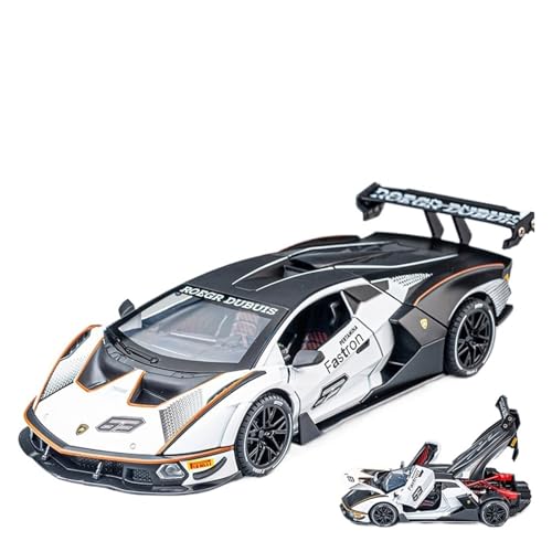 RLIUFEI Für 1:24 LAN/BO/Ji/NI SCV-Rennwagenmodell Simulationslegierung Druckguss Multifunktionales Swing-Back-Auto(White) von RLIUFEI