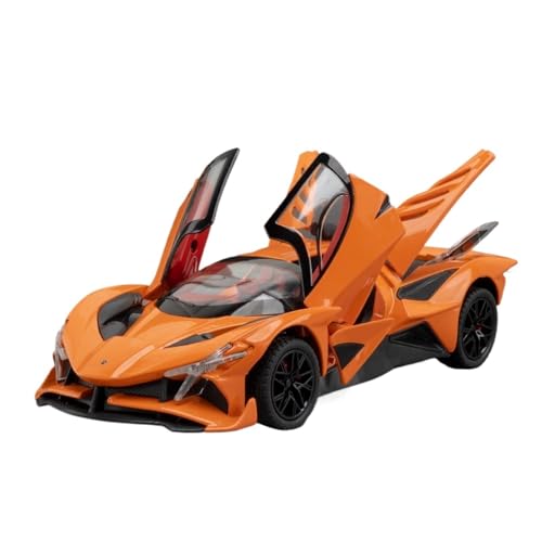 RLIUFEI Für 1:24 Legierung Sport Auto Modell Ornamente Simulation Kinder Auto Modell Sammlung(Orange) von RLIUFEI