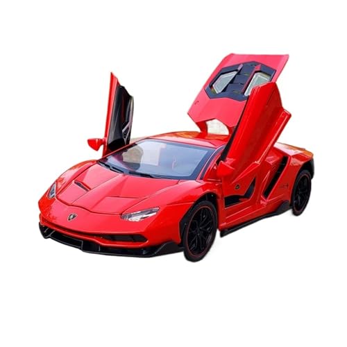 RLIUFEI Für 1:24 Lp770 Supersportwagen, Legierungsdruckguss-Automodell, Viertüriges Sound- Und Lichtsimulations-Metallrückführungsauto(Red) von RLIUFEI