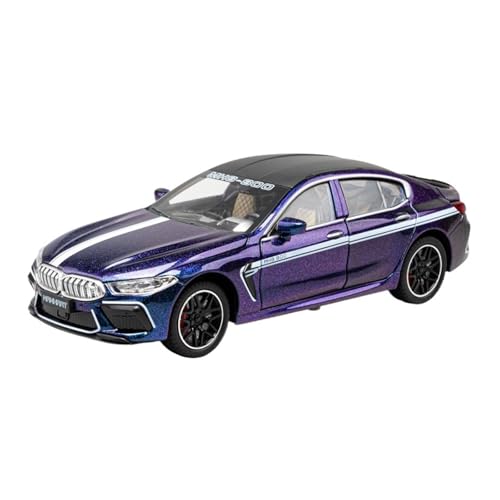 RLIUFEI Für 1:24 M8 Automodell Legierung Simulation Limousine Automodell Allradaufhängung Karosserie Sound Und Licht(Purple) von RLIUFEI