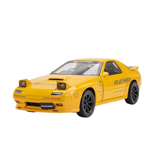 RLIUFEI Für 1:24 Mazida RX7-FC Street Car Edition Legierungsautomodell, Zurückziehbares Druckgussauto Mit Zurückziehbarem Sound Und Licht(Yellow) von RLIUFEI