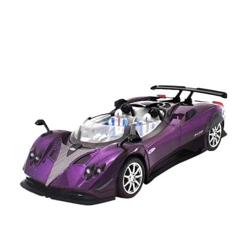 RLIUFEI Für 1:24 Pajiani-Legierungsautomodell, Simulations-Cabrio-Supersportwagen-Modell, Multifunktionales Sound- Und Licht-Feedback-Auto(Purple) von RLIUFEI