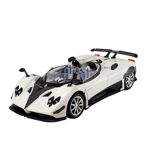 RLIUFEI Für 1:24 Pajiani-Legierungsautomodell, Simulations-Cabrio-Supersportwagen-Modell, Multifunktionales Sound- Und Licht-Feedback-Auto(White) von RLIUFEI